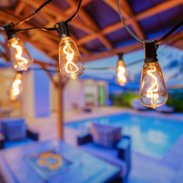 24FT Vintage Warm White Spiral LED Plug-In String Light for Indoor and Outdoor Use - Puck's