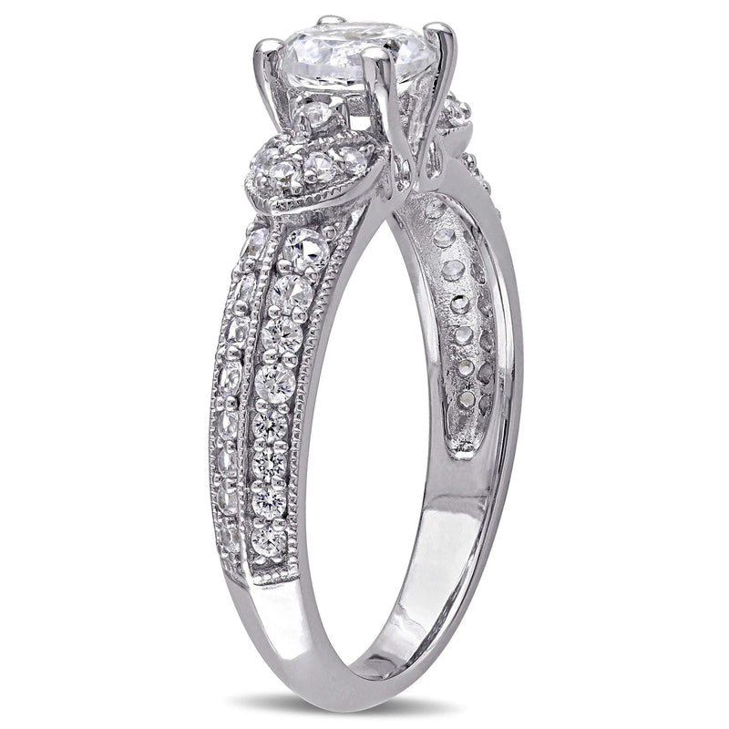 Women'S Created Sapphire Sterling Silver Engagement Ring - Puck's