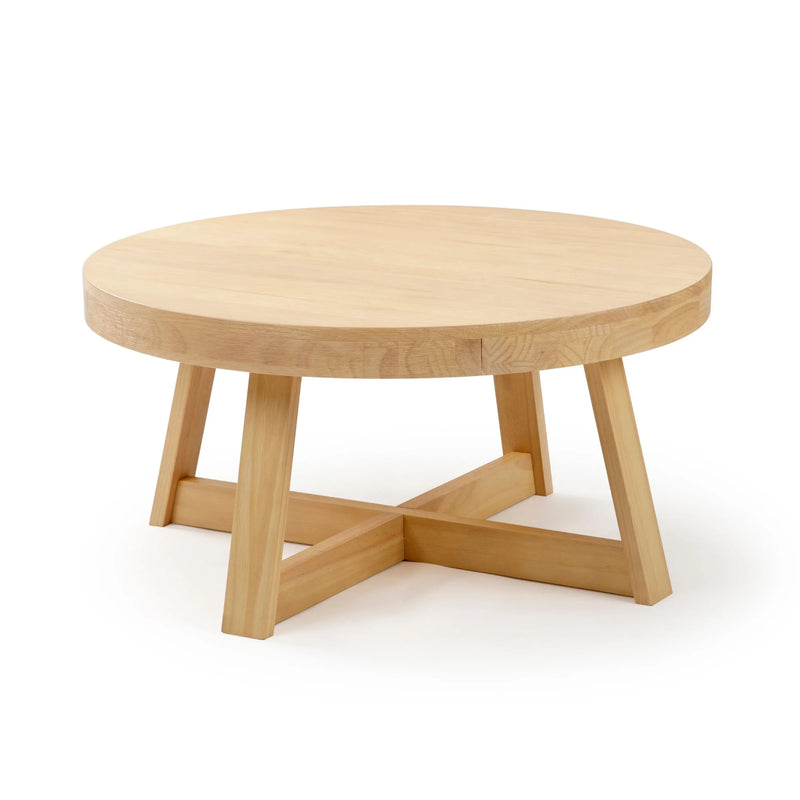 Classic Solid Wood round Coffee Table, 36" Farmhouse Table for Living Room - Puck's