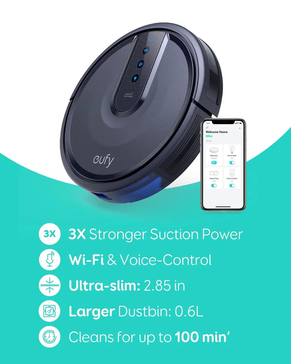 25C Wi-Fi Connected Robot Vacuum, Great for Picking up Pet Hairs, Quiet, Slim - Puck's