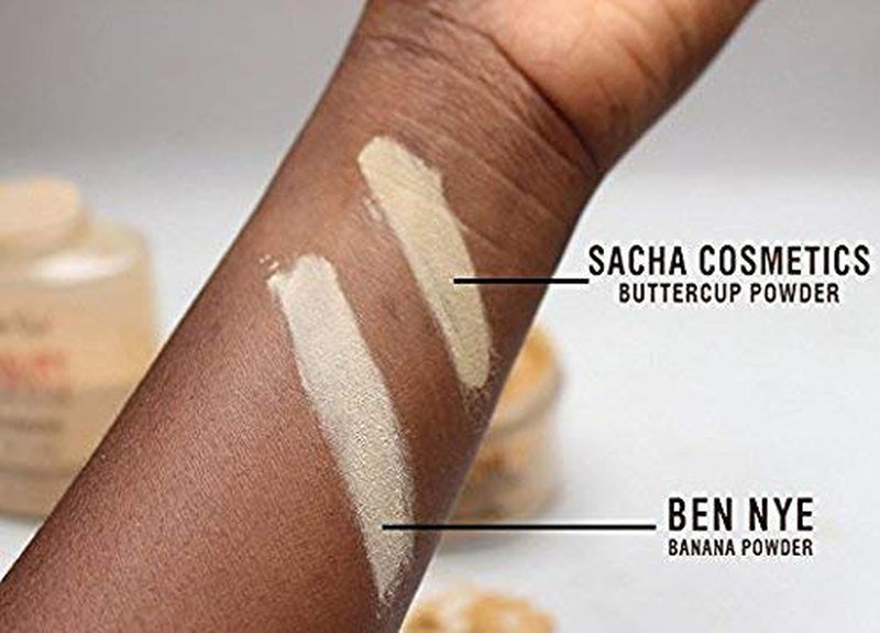 Sacha BUTTERCUP Setting Powder. No Ashy Flashback. Blurs Fine Lines and Pores. Loose, Translucent Face Powder to Set Makeup Foundation or Concealer. for Medium to Dark Skin Tones, 1.75 Oz. - Puck's