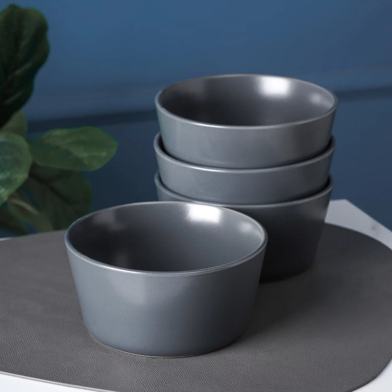 Celina 16-Piece Stoneware round Dinnerware Set, Service for 4, Gray Matte - Puck's