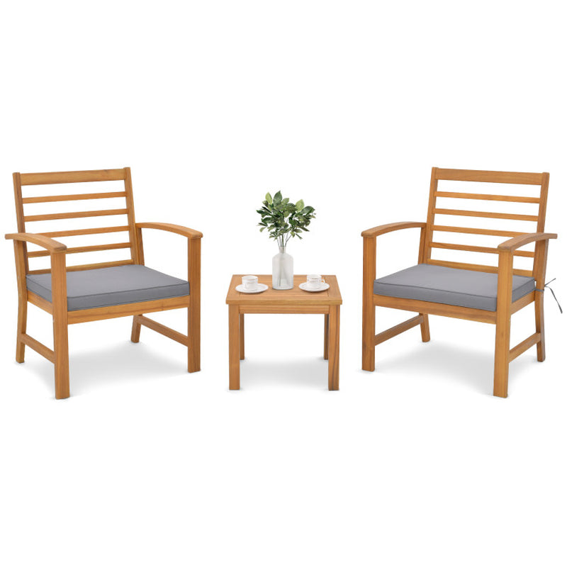 3 Pieces Outdoor Furniture Set with Soft Seat Cushions - Puck's