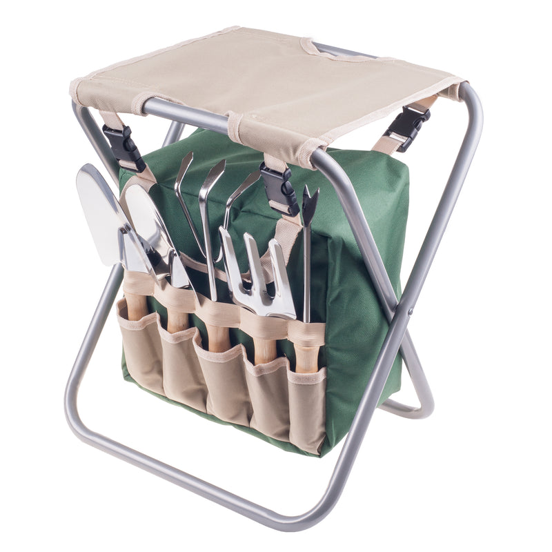 All-In-One Garden Tool Set, Stool, and Carry Bag - Puck's