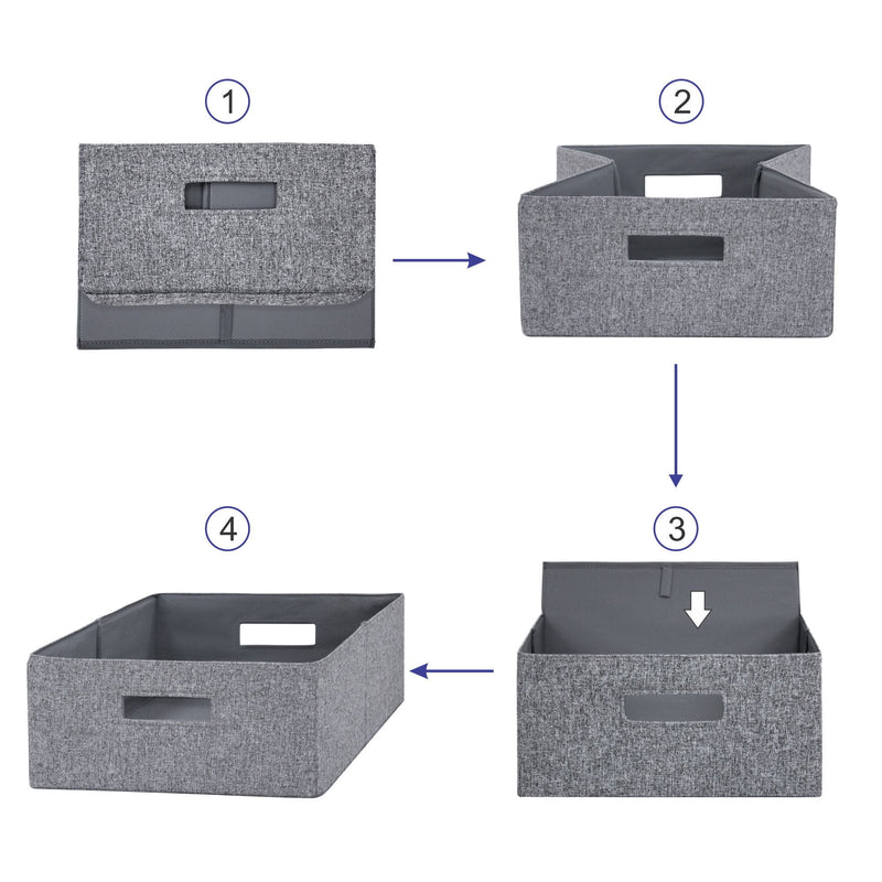 Half-Size Fabric Storage Bin, 2 Pack, Gray - Puck's