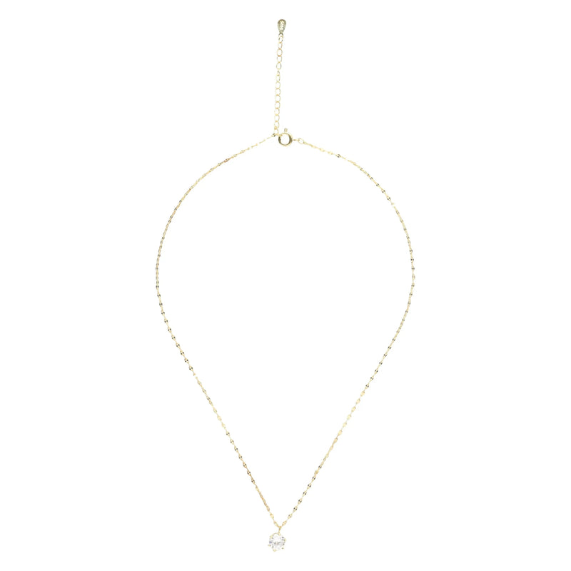 14K Gold Plated Solitaire Necklace - Puck's
