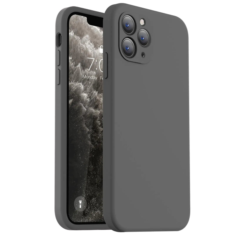 Vooii Compatible with iPhone 11 Case, Upgraded Liquid Silicone with [Flat Edges] [Camera Protection] [Soft Anti-Scratch Microfiber Lining] Phone Case for iPhone 11 6.1 inch - Black - Puck's