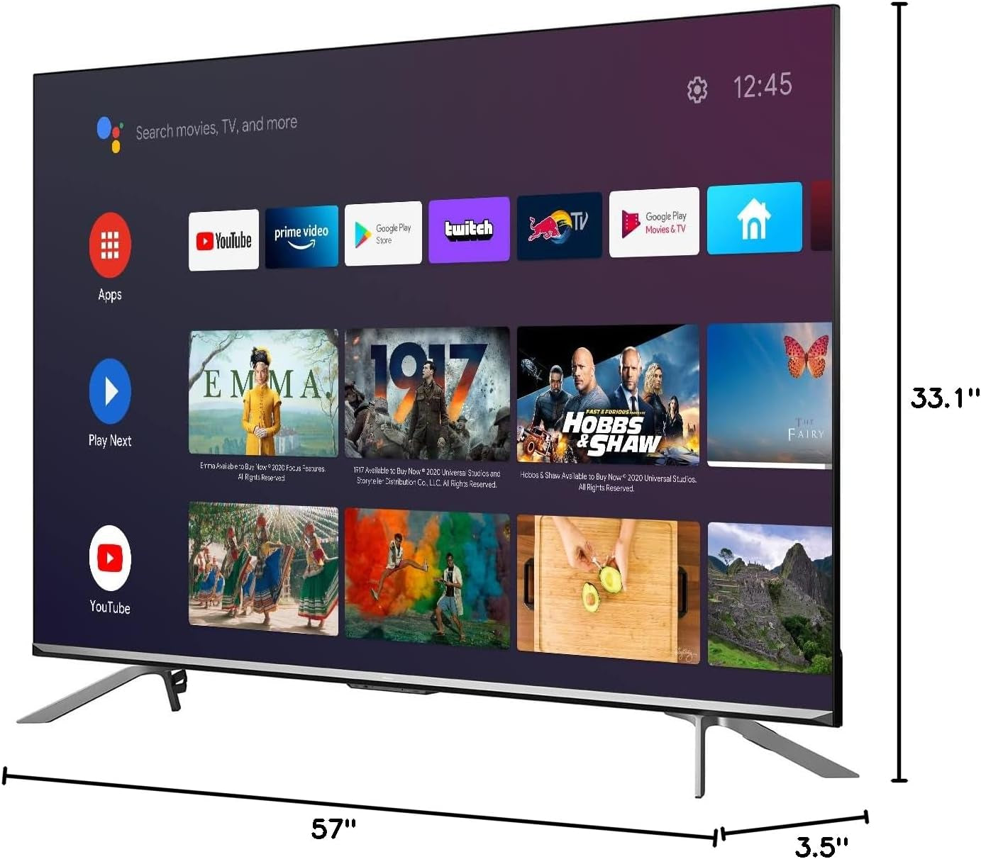 ULED Premium 65U7G QLED Series 65-Inch Android 4K Smart TV with Alexa Compatibility, 1000-Nit HDR10+, Dolby Vision & Atmos, 120Hz, HDMI 2.1, Game Mode Pro - Puck's