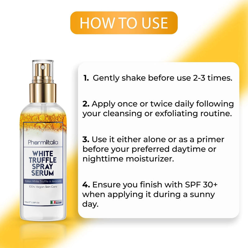 Italian White Truffle Spray Serum Vegan Skin Care Face Mist Hydrating 3.38 Fl Oz - Puck's