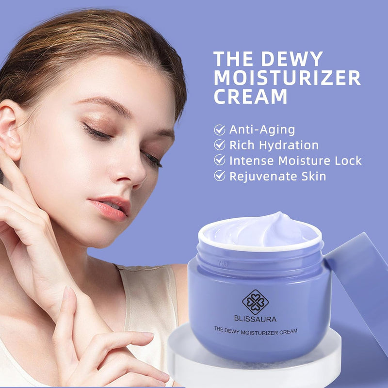 The Dewy Moisturizer Cream Anti-Aging Face Moisturizer Dewy Skin Cream for Women with Purple Rice & Hyaluronic Acid for Radiant, Hydrated Skin 50Ml/1.7 Fl Oz - Puck's
