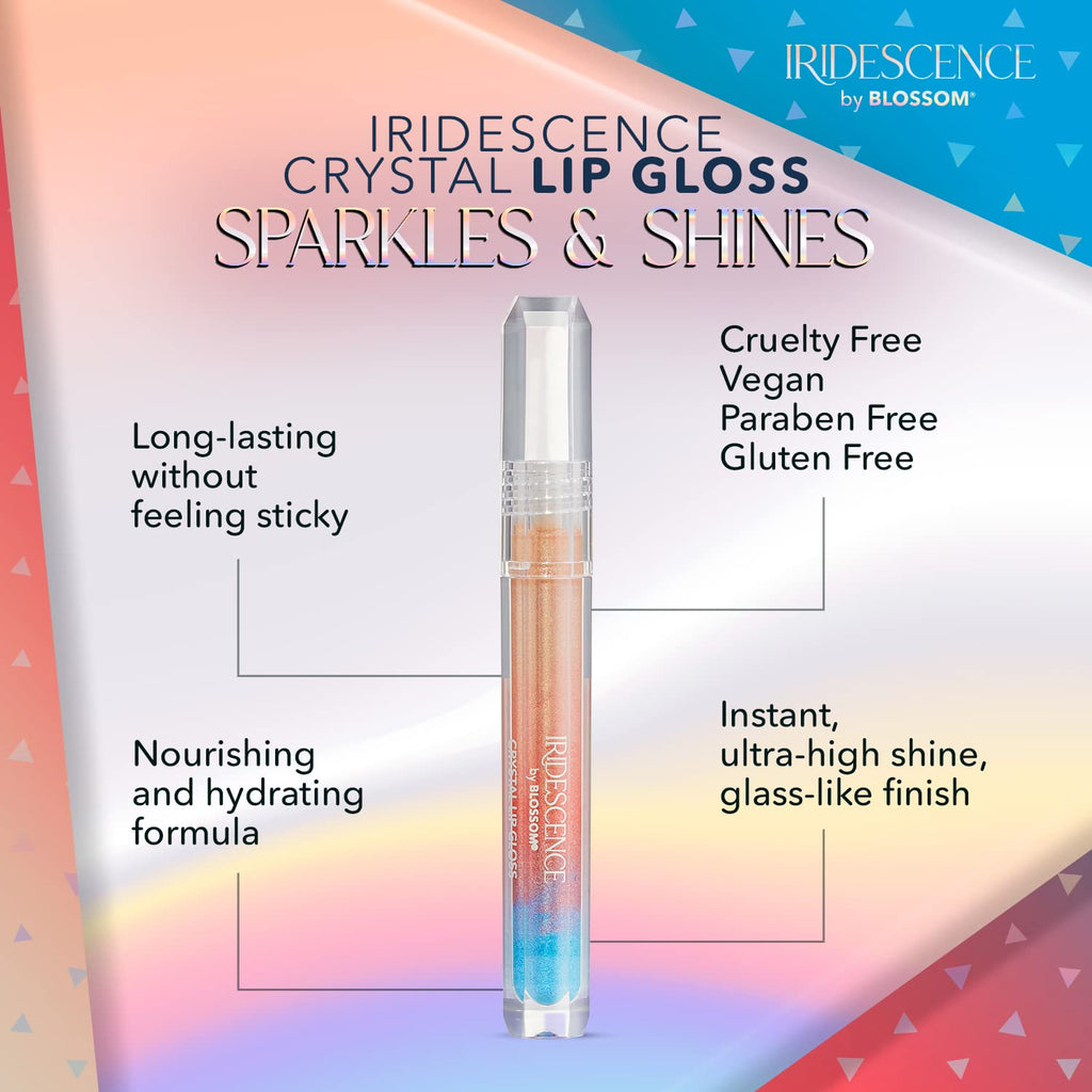 Iridescence Watermelon Flavored, Longlasting High Gloss, Glitter Shimmer Sparkle Crystal Lip Gloss, 0.08 Fl Oz, Ombre Nude, Carnelian Cream - Puck's