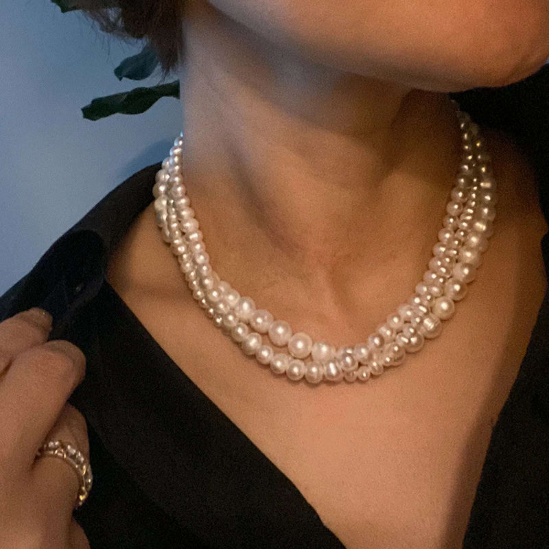 Clover Clasp Genuine Pearl Necklace - Puck's