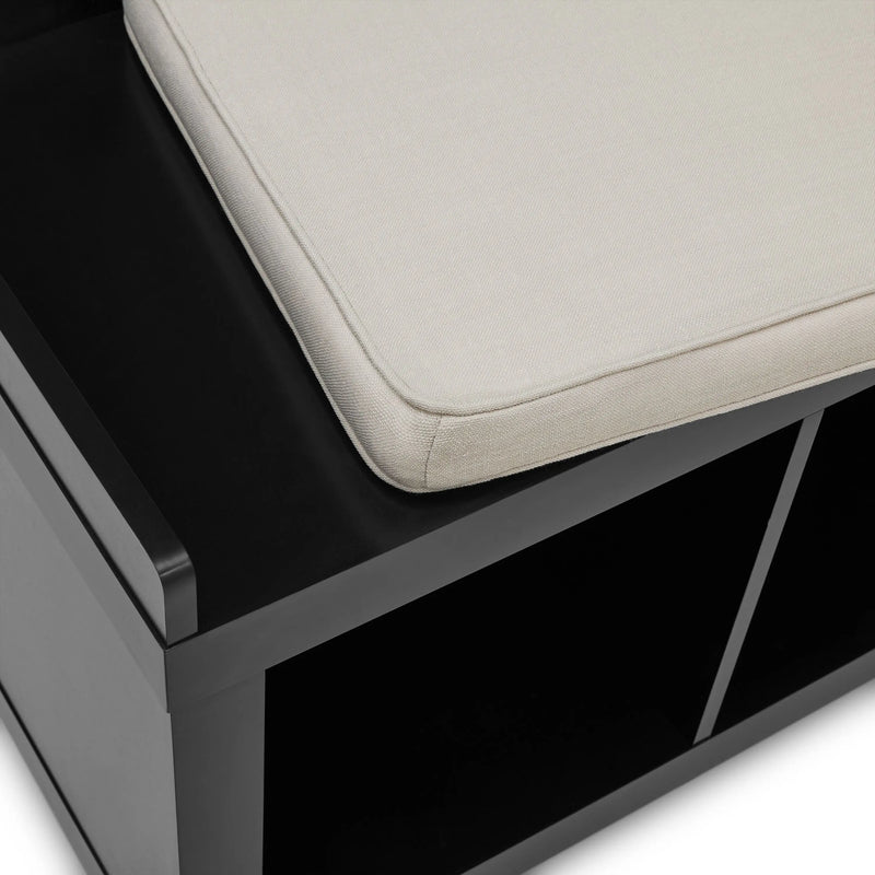 3-Cube Shoe Storage 44.65" Bench, Black - Puck's