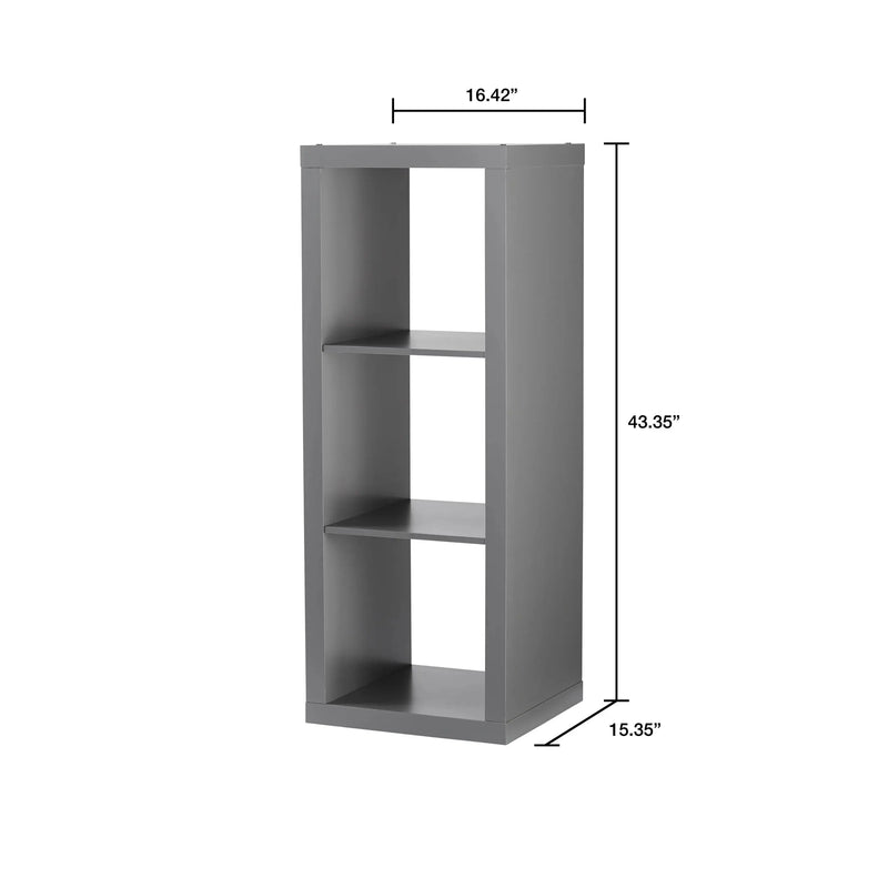 3-Cube Storage Organizer, Gray - Puck's