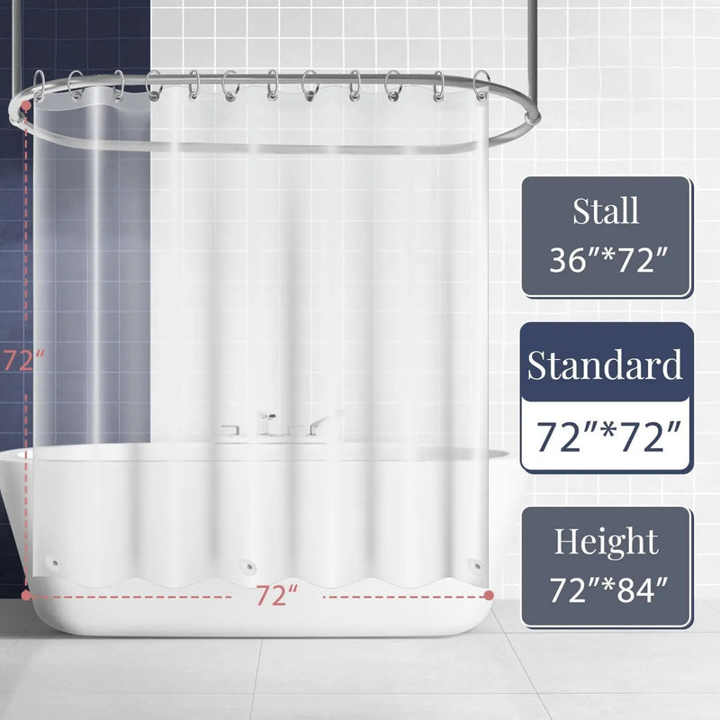 3 Pack Clear Shower Curtain Liners - 72" X 72" PEVA Lightweight 4G Shower Liners for Bathroom Shower (4G Clear,3Pcs) - Puck's