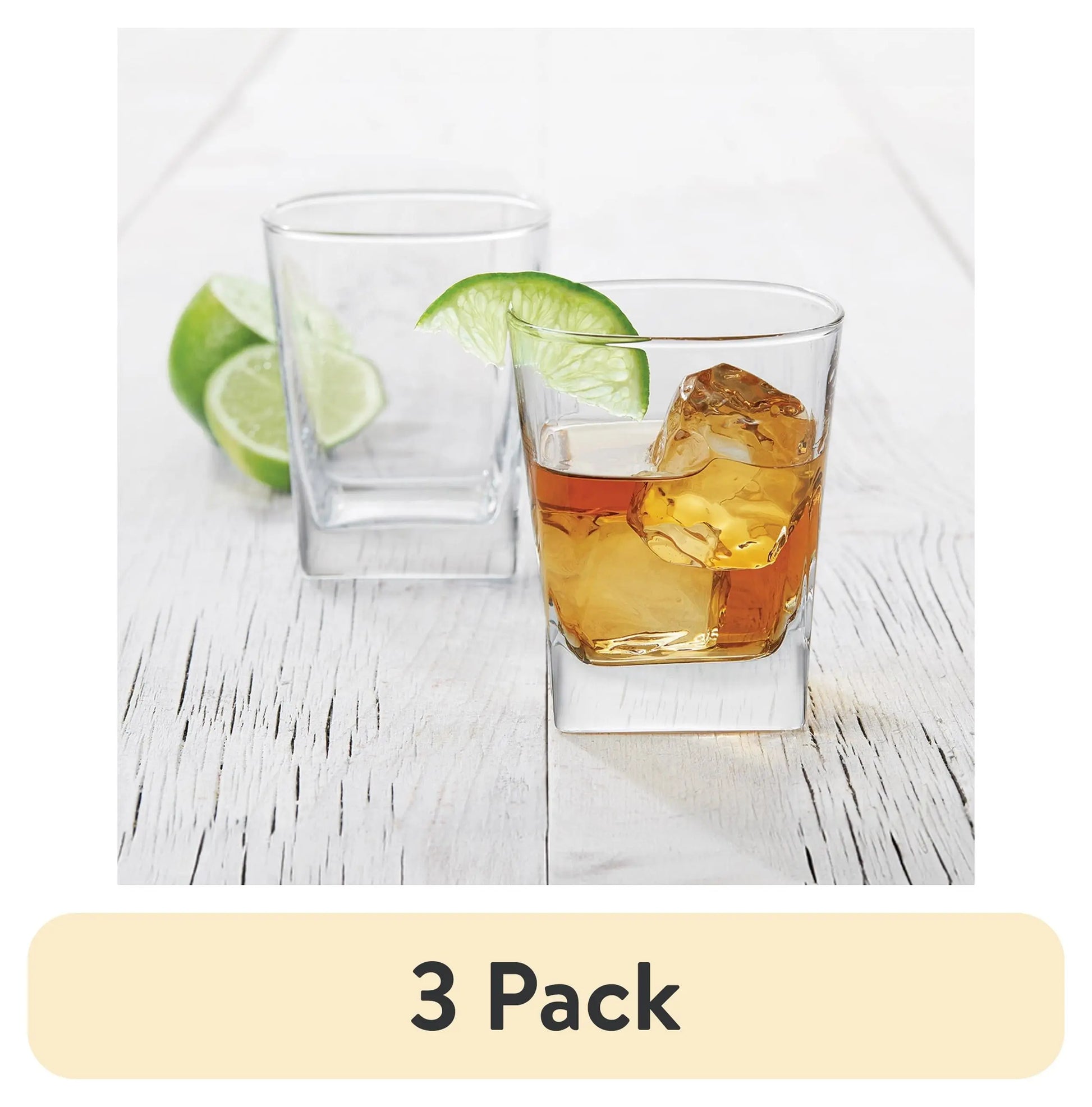 (3 Pack)  4-Piece Clear Drinkware Glasses - Puck's