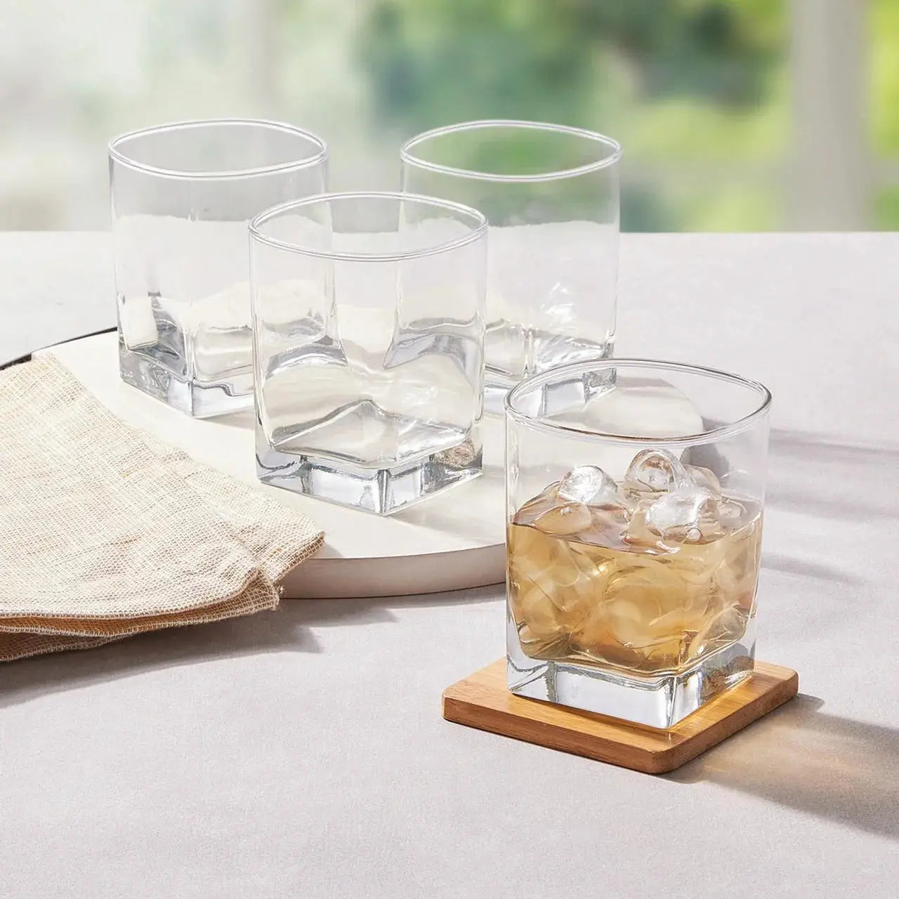 (3 Pack)  4-Piece Clear Drinkware Glasses - Puck's