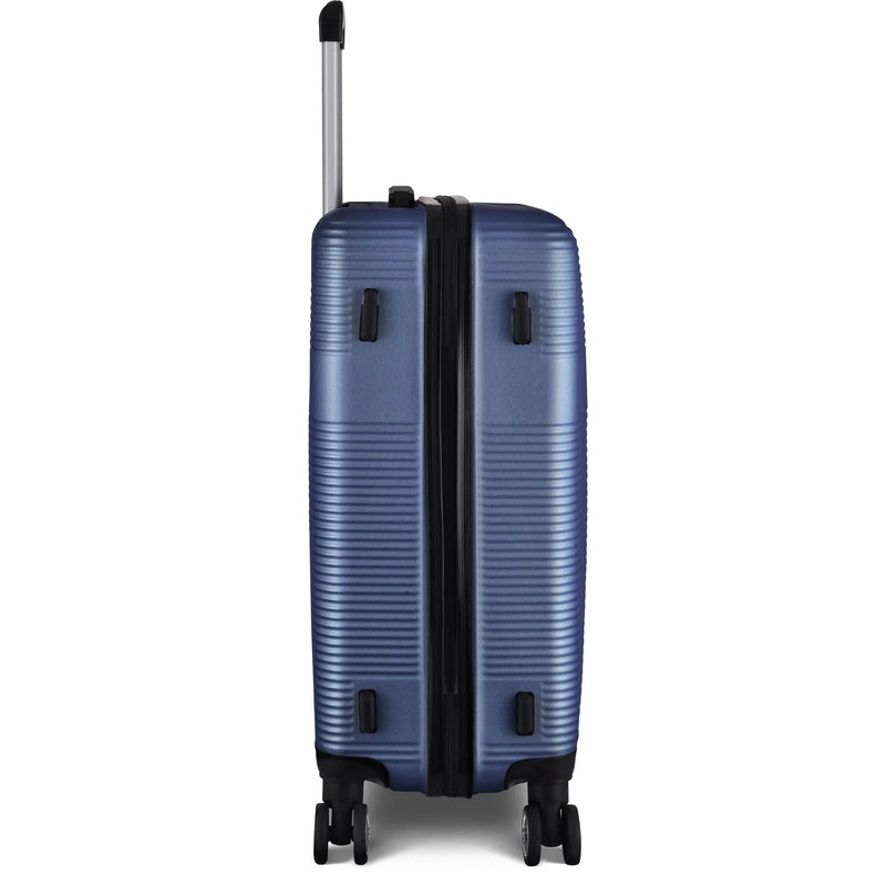 3 Piece Luggage Sets with TSA Lock ABS, Durable Luggage Set, Lightweight Suitcase with Hooks, Spinner Wheels, Cross Stripe Luggage Sets 20In/24In/28In(Dark Blue) - Puck's