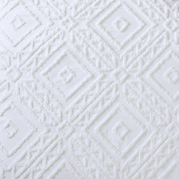 3-Piece White Chenille Duvet Cover Set, Full/Queen - Puck's