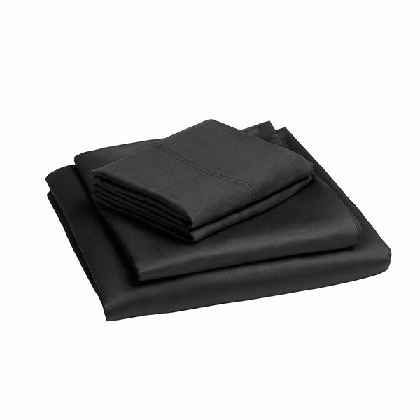 300 Thread Count Gray Cotton Sateen Bed Sheet Set, King - Puck's