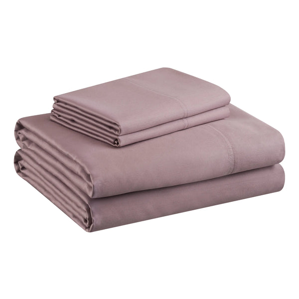 300 Thread Count Lavender Cotton Sateen Bed Sheet Set, King - Puck's