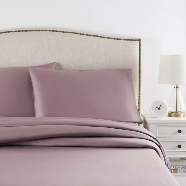 300 Thread Count Lavender Cotton Sateen Bed Sheet Set, King - Puck's