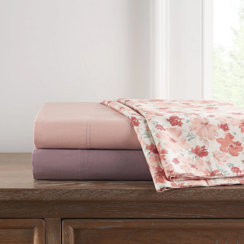 300 Thread Count Lavender Cotton Sateen Bed Sheet Set, King - Puck's