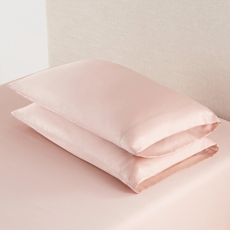 300 Thread Count Pink Cotton Sateen Pillowcases, King, 2 - Puck's