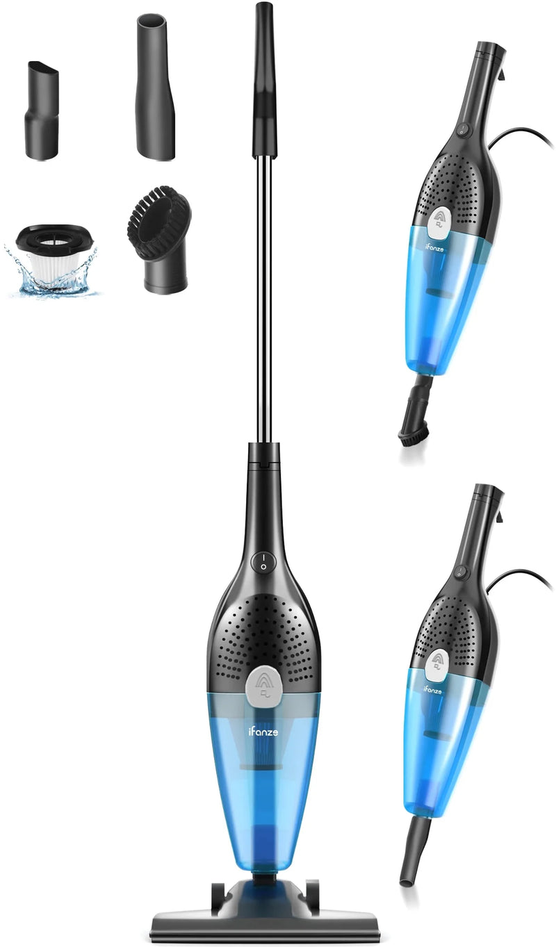 Corded Stick Vacuum Cleaners, 25Kpa Lightweight Handheld Multi-Surface 3-In-1 Small Vacuum Cleaners, 1000W Motor Household Vacuum for Home Hardwood Floor Carpet Car Pet Hair, Black, BR602