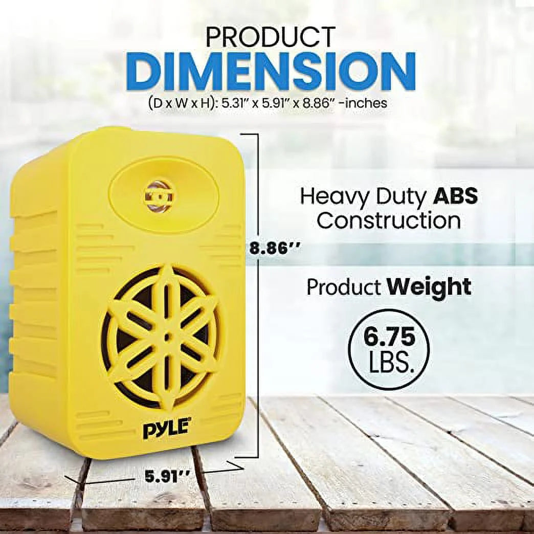 Indoor Outdoor Speakers 500 Watt Dual Waterproof 5.25"2-Way Full Range Speaker System, Yellow - Puck's