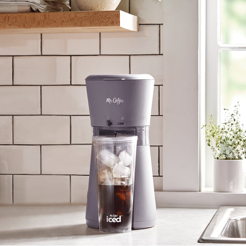 Iced Coffee Maker, Single Serve Machine with 22-Ounce Tumbler and Reusable Coffee Filter, Lavender