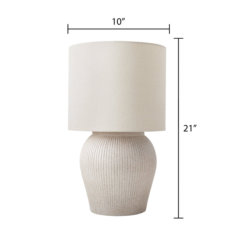 21" Raw Sand Table Lamp with Shade by Dave & Jenny Marrs - Puck's