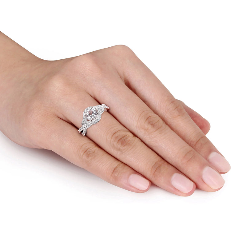 Women'S Created Sapphire Sterling Silver Engagement Ring - Puck's