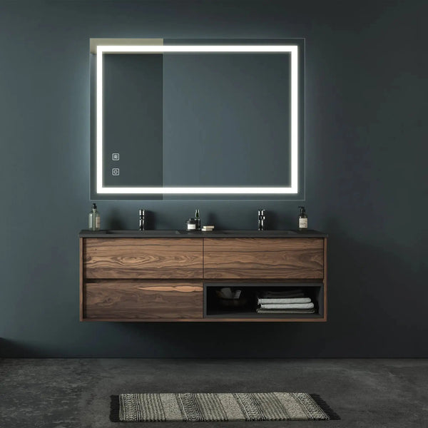 32x24 Inch Bathroom LED Premium Vanity Mirror With Focusing Back Panel, High Lumens, Dimmable Touch, Unavailable Platforms-Welfel - Puck's