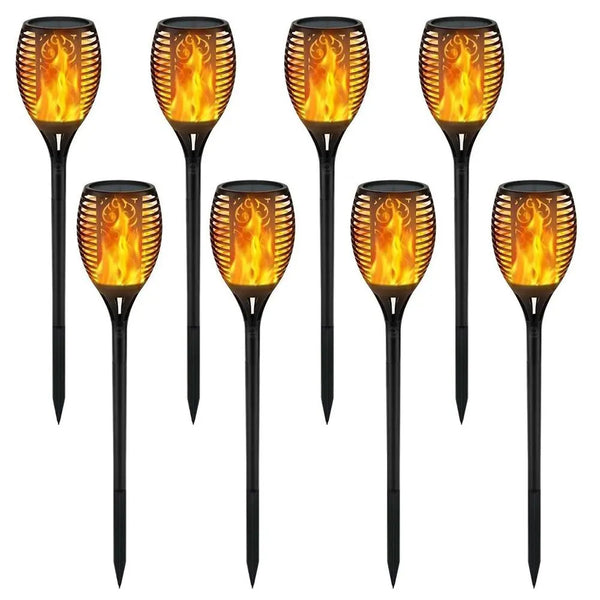 33 Led Outdoor Waterproof Solar Powered Small Torch Flame Lights - Puck's