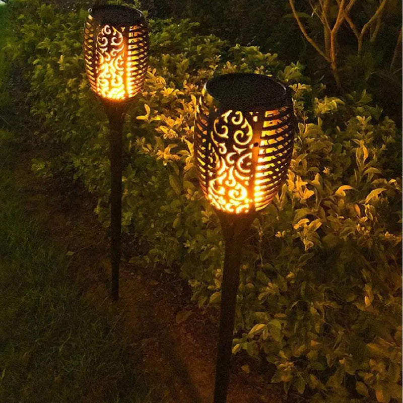 33 Led Outdoor Waterproof Solar Powered Small Torch Flame Lights - Puck's
