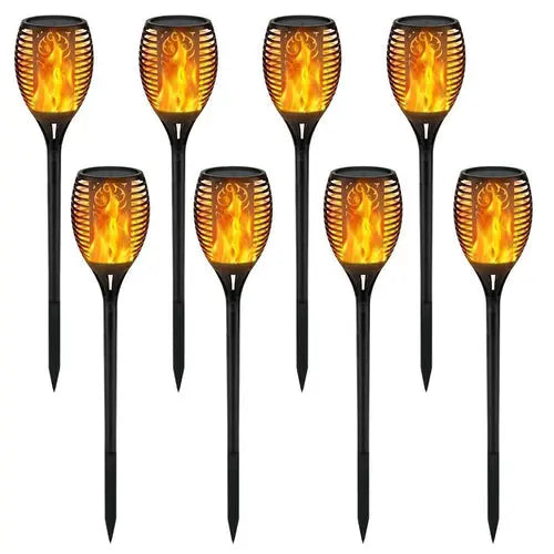 33 Led Outdoor Waterproof Solar Powered Small Torch Flame Lights - Puck's