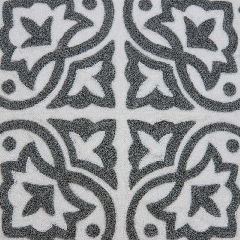 20" X 7" X 20" Traditional Gray And White Cotton Pillow Cover With Poly Insert-8