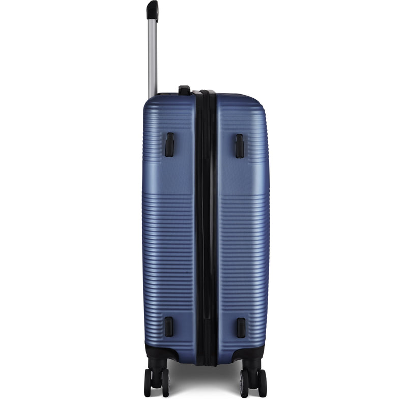 3 Piece Luggage Sets with TSA Lock ABS, Durable Luggage Set, Lightweight Suitcase with Hooks, Spinner Wheels, Cross Stripe Luggage Sets 20In/24In/28In(Dark Blue) - Puck's