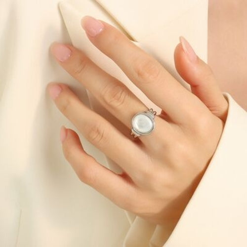 Titanium Steel White Sea Shell Ring - Puck's