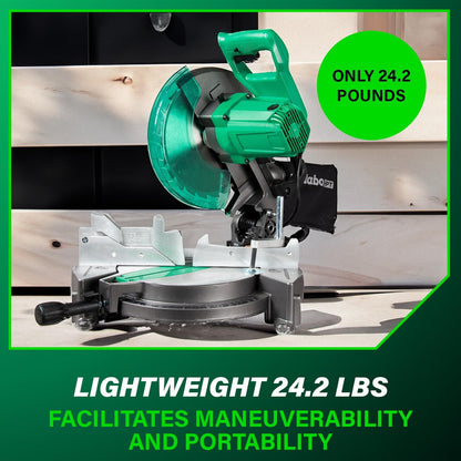 10-Inch Compound Miter Saw, 15-Amp Power Saw with Large 10-Inch Table, Precision Miter Angles, Single Bevel 0-45°, 24T TCT Blade, Positive Stops, Lightweight Design, C10FCGS - Puck's