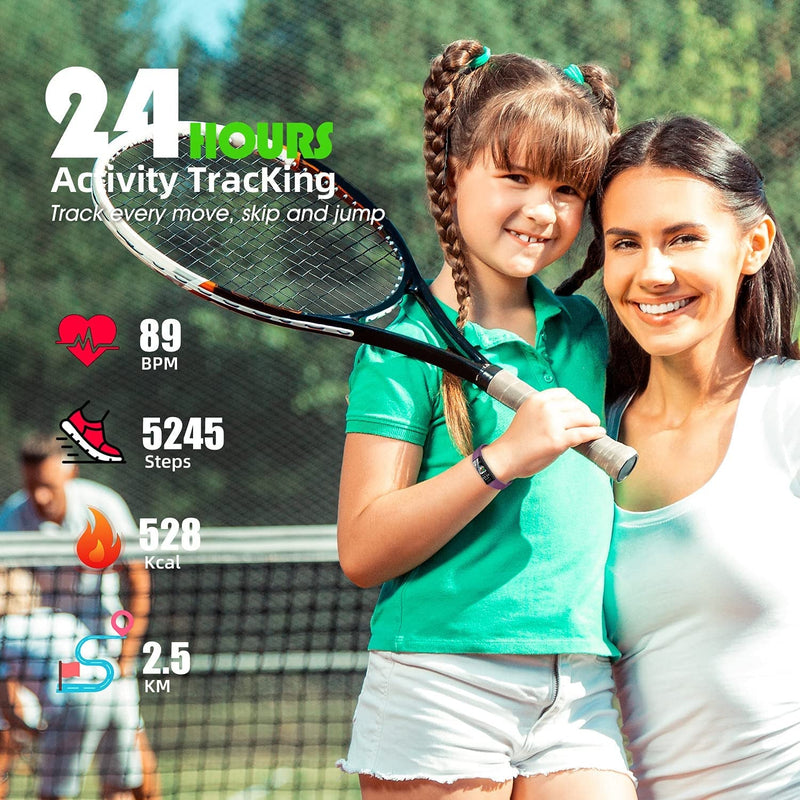 Fitness Tracker Watch for Kids, IP68 Waterproof Activity Tracker,Sleep Tracking, 11 Sport Modes Calorie Step Counter with Alarm Clock and Reminder, Great Gift for Boys Girls Teens - Puck's
