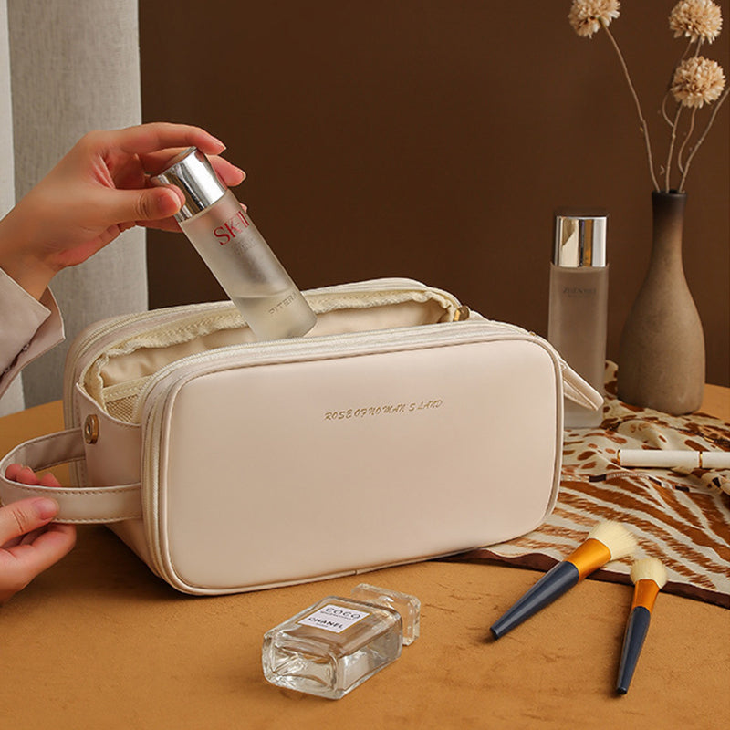 Three Layer Double Zipper Cosmetic Bag - Puck's