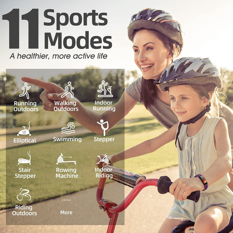 Fitness Tracker Watch for Kids, IP68 Waterproof Activity Tracker,Sleep Tracking, 11 Sport Modes Calorie Step Counter with Alarm Clock and Reminder, Great Gift for Boys Girls Teens - Puck's