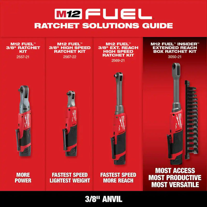 M12 FUEL 12V Lithium-Ion Brushless Cordless 3/8 In. Ratchet (Tool-Only) - Puck's
