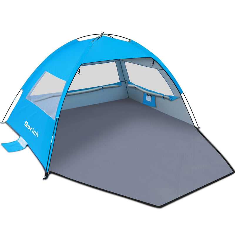 Beach Tent for 3/4/6/8 Person, UPF 50+ UV Protection, Portable Sun Shelter, Easy Setup Sun Shade Beach Canopy with Carry Bag