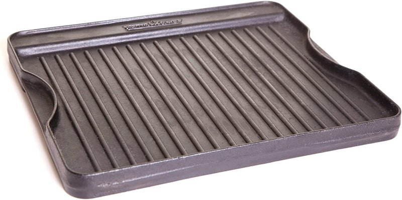 Reversible Griddle - Cast Iron Griddle for Outdoor Cooking & Camping Gear - 14" - Puck's