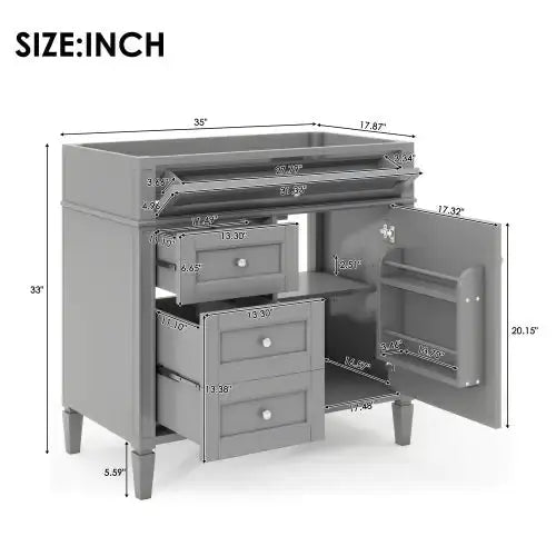 36-inch badmeubel zonder spoelbak - Puck's