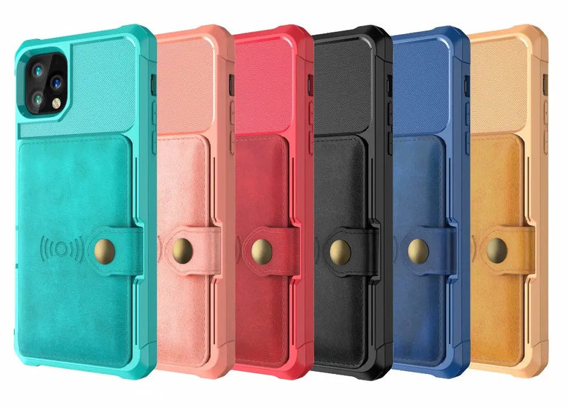 360 Protection Magnetic Leather Wallet Armor Case for iPhone - Puck's