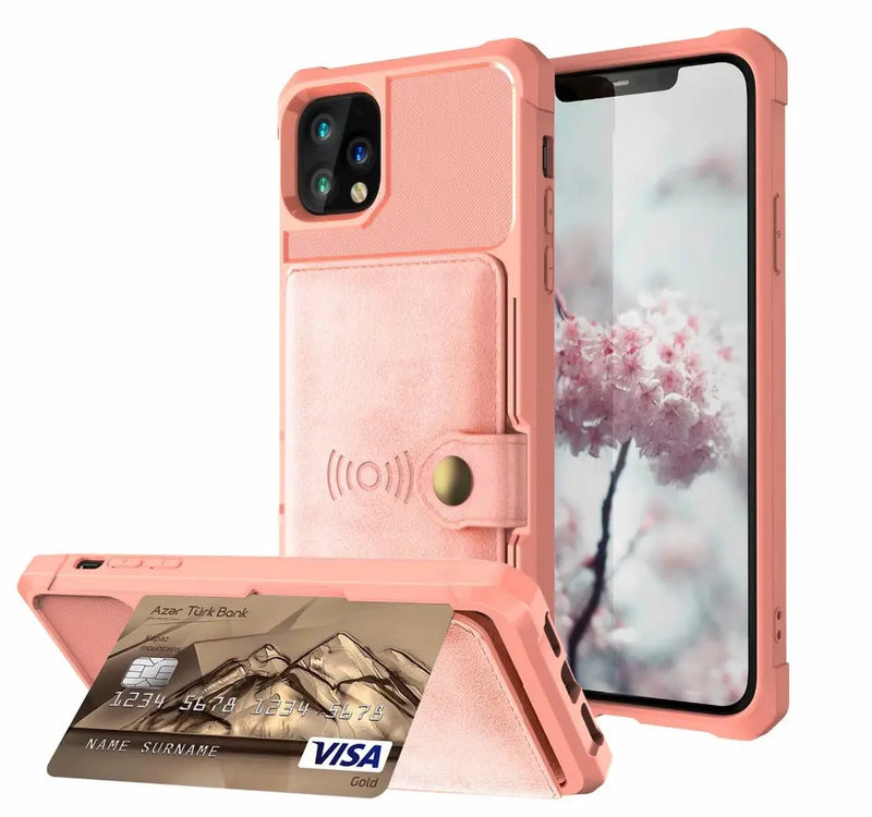 360 Protection Magnetic Leather Wallet Armor Case for iPhone - Puck's